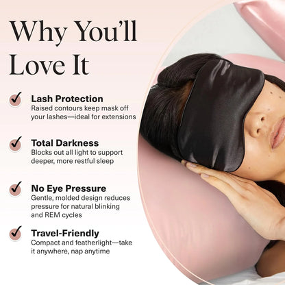 Kitsch Contour Satin Sleep Mask | Eye Masks for Sleep - Charcoal