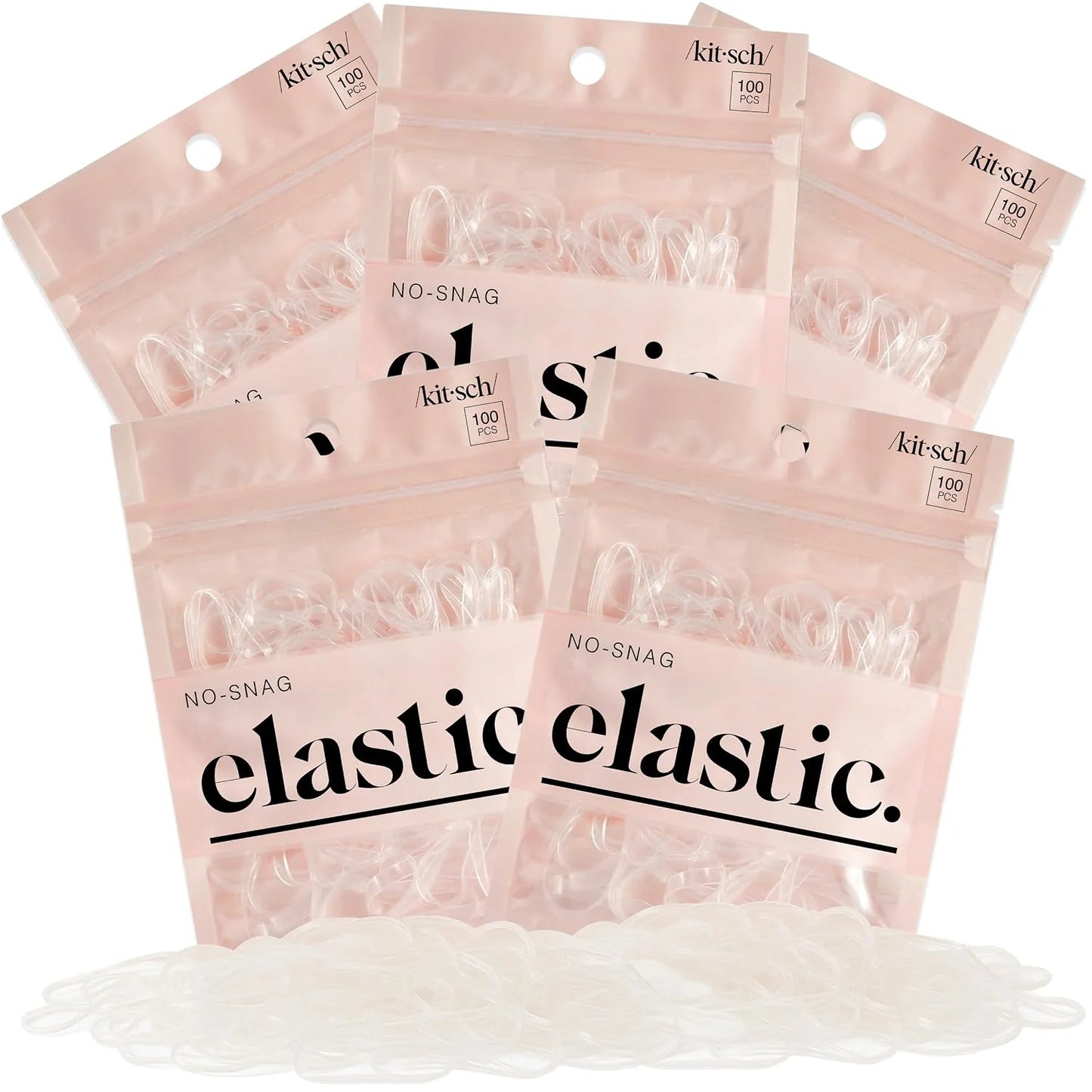 Kitsch Hair Ties No Damage for Kids, Teens and Women - Black, 500pcs