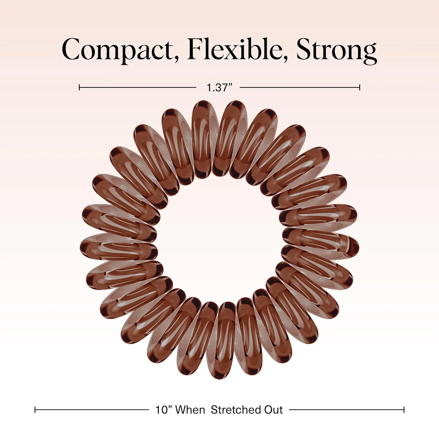 Kitsch Spiral Hair Ties for Women | Ponytail Holders - Brunette, 8 Pcs