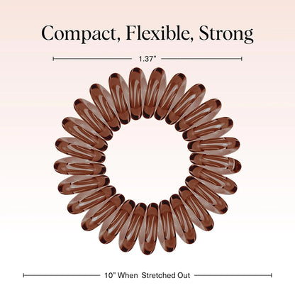 Kitsch Spiral Hair Ties for Women | Ponytail Holders - Brunette, 8 Pcs
