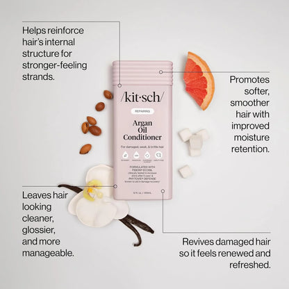 Kitsch Argan Oil Conditioner for Hair Growth – Made in USA, 12 oz