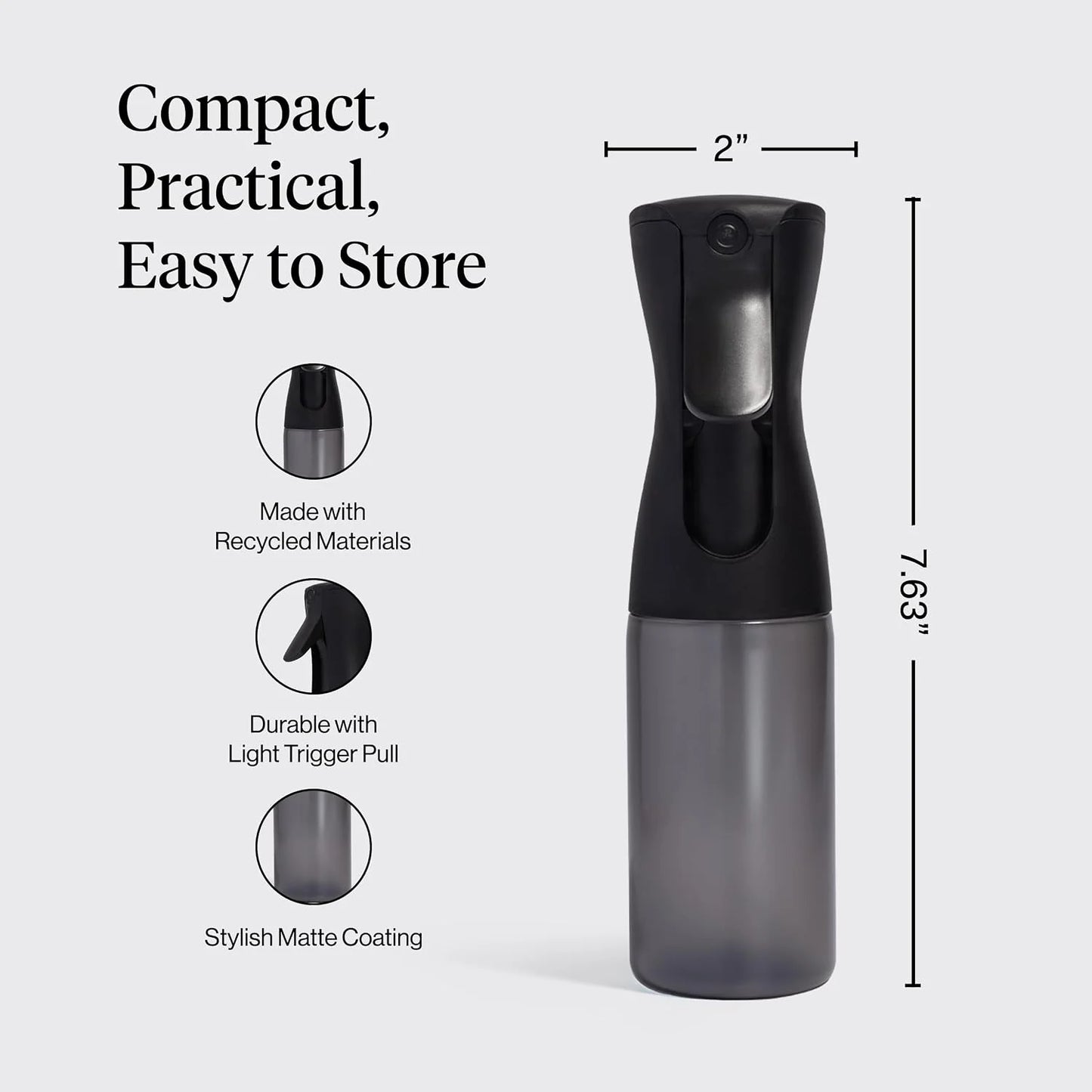 Kitsch Large Continuous Spray Bottle for Hair – Haze Blue, 180ml