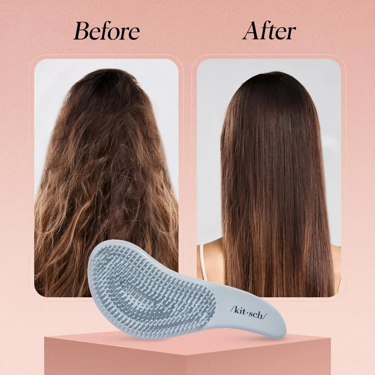 Kitsch Detangle Brush – Gentle Curly Hair Brush All Hair Types - Haze Blue