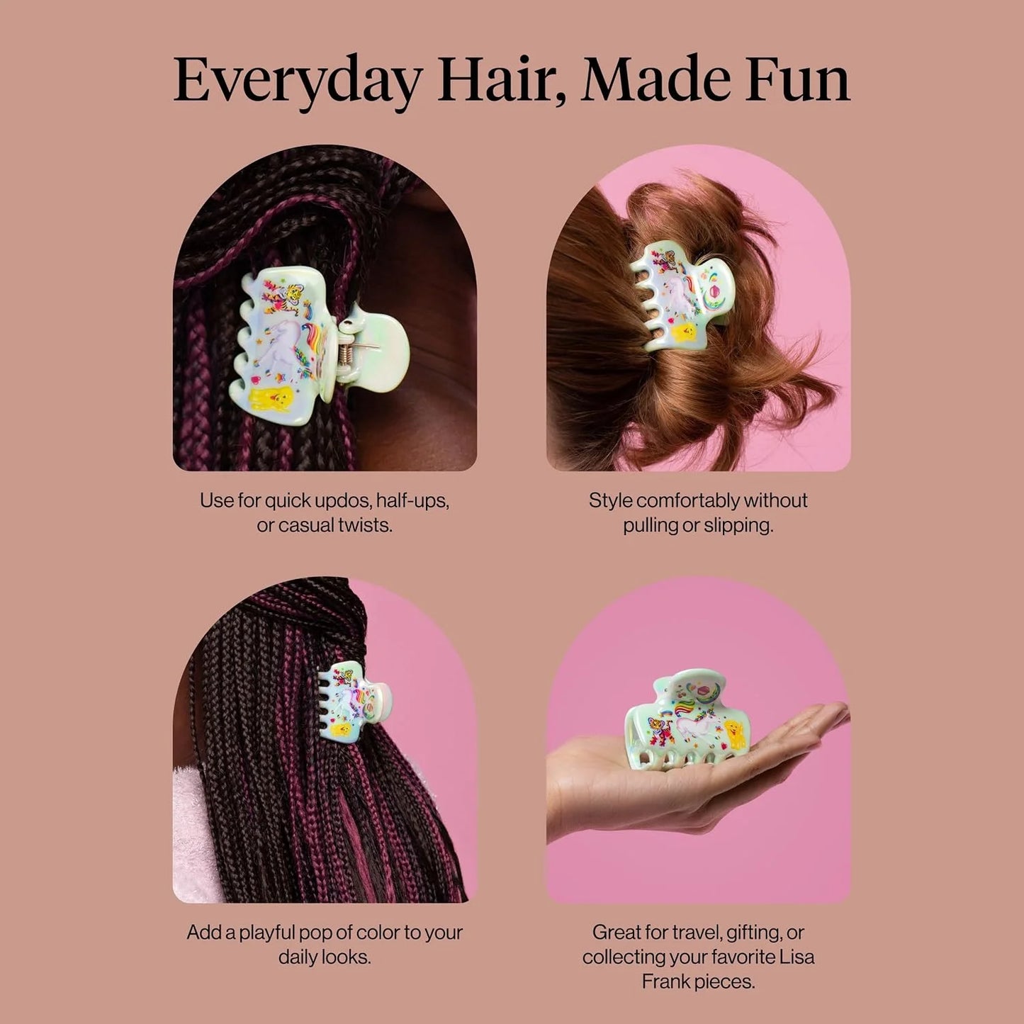 Kitsch Plastic Puffy Claw Clip - Hair Accessories For Women- Chocolate, 1pc