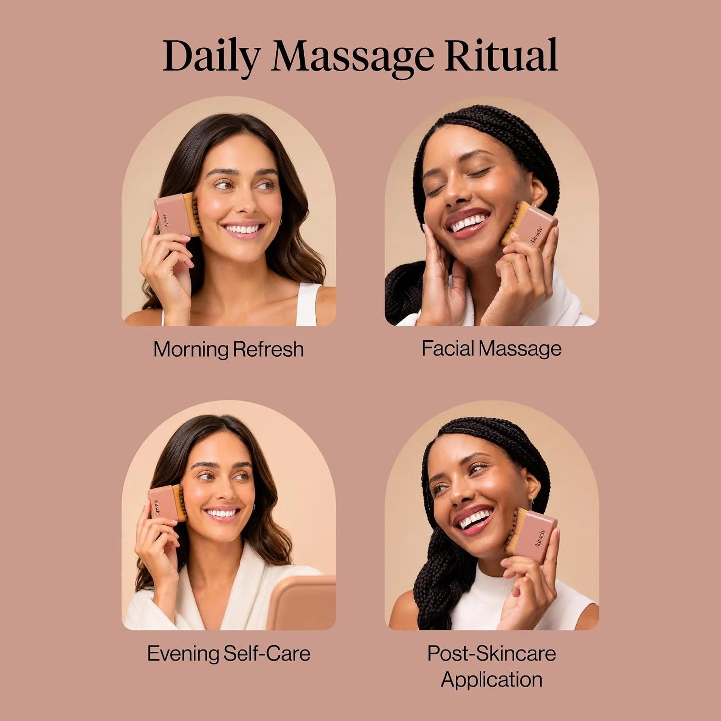 Kitsch Lymphatic Contour Face Brush - Facial Massage Brushes - Terracotta
