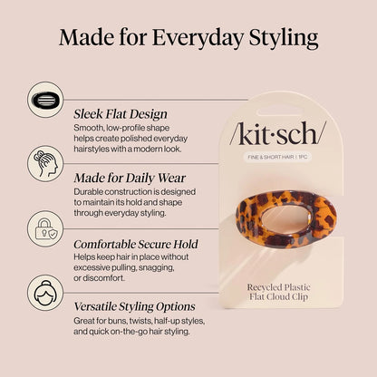 Kitsch Small Flat Claw Clip for Women - Sage Leaf, 1pc