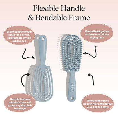 Kitsch Flexi Flow Detangler Brush, Hair Brushes For Women - Soft Violet