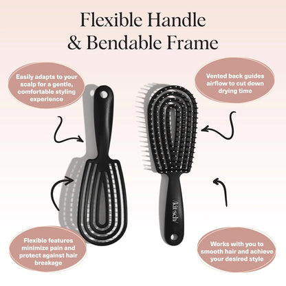 Kitsch Flexi Flow Detangler Brush, Hair Brushes For Women - Soft Violet