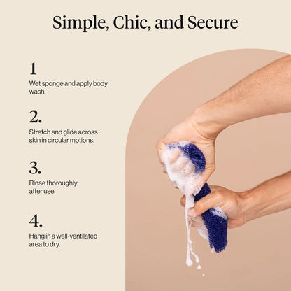 Kitsch African Net Sponge – Exfoliating Body Scrubber – Aqua Grey, 3 Pcs
