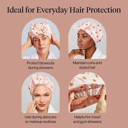 Kitsch Luxury Large Shower Cap for Women - Cherry Print