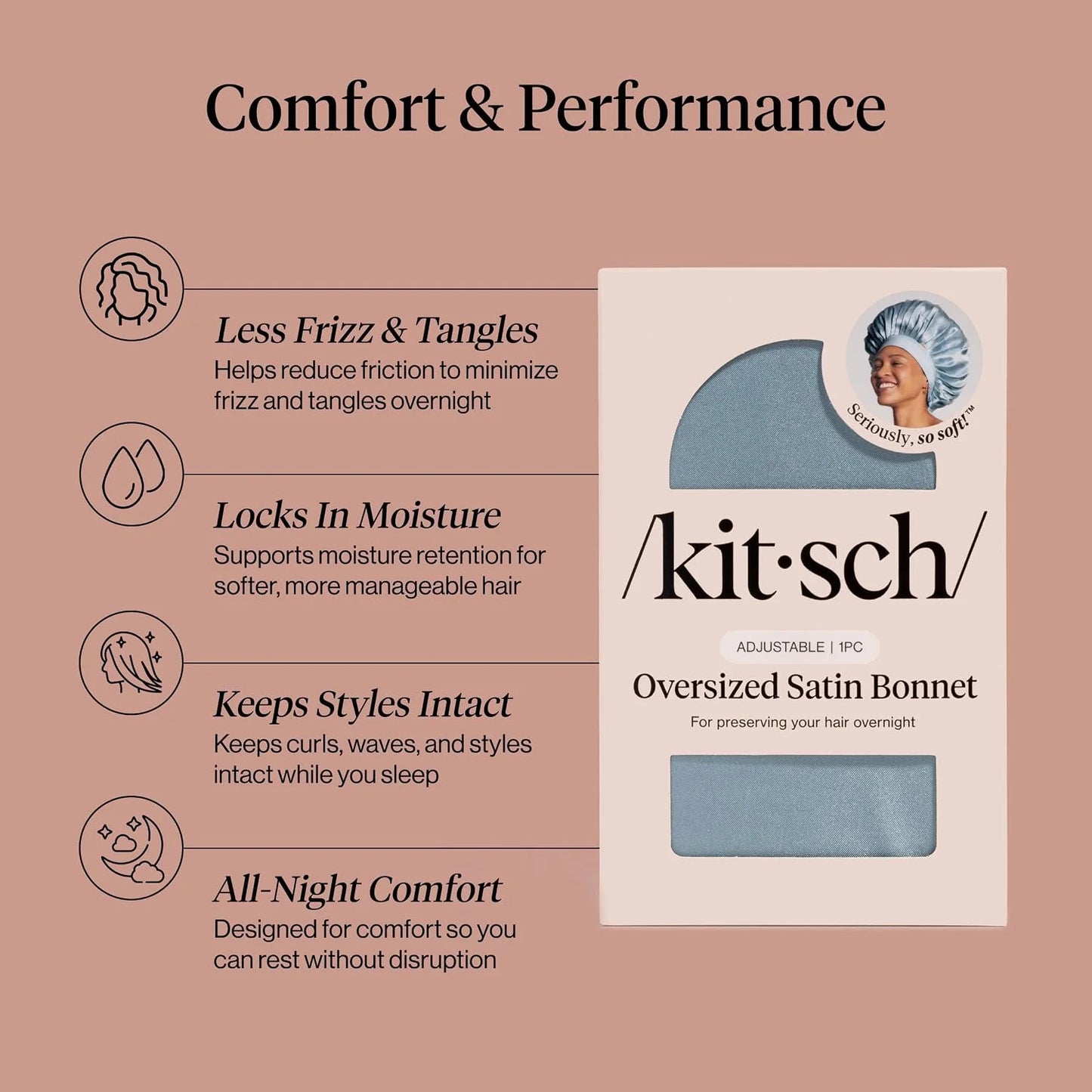 Kitsch XL Satin Bonnet for Sleeping - Aura