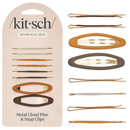 Kitsch Spiral Bobby Pins - Hair Accessories For Women - Brown, 3pcs