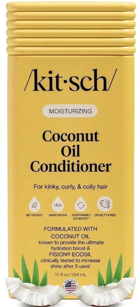 Kitsch Coconut Oil Hair Conditioner for Women & Men – Made in USA – 12 oz