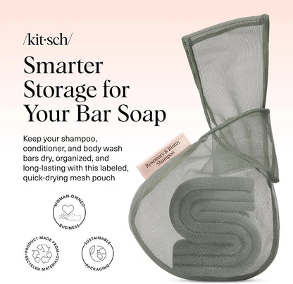Kitsch Soap Saver Bag – Patented Mesh Bag Soap Holder with Tag Identifier