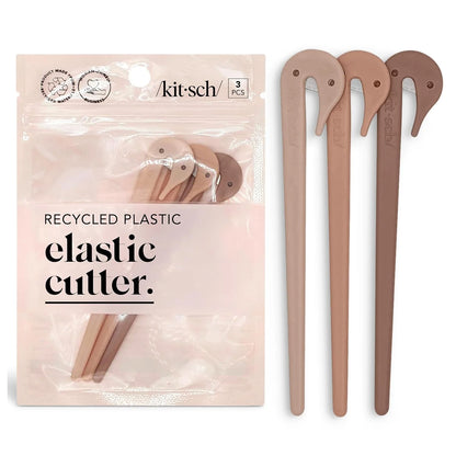 Kitsch Elastic Hair Tie Cutter Tool - Black, 3pc Set