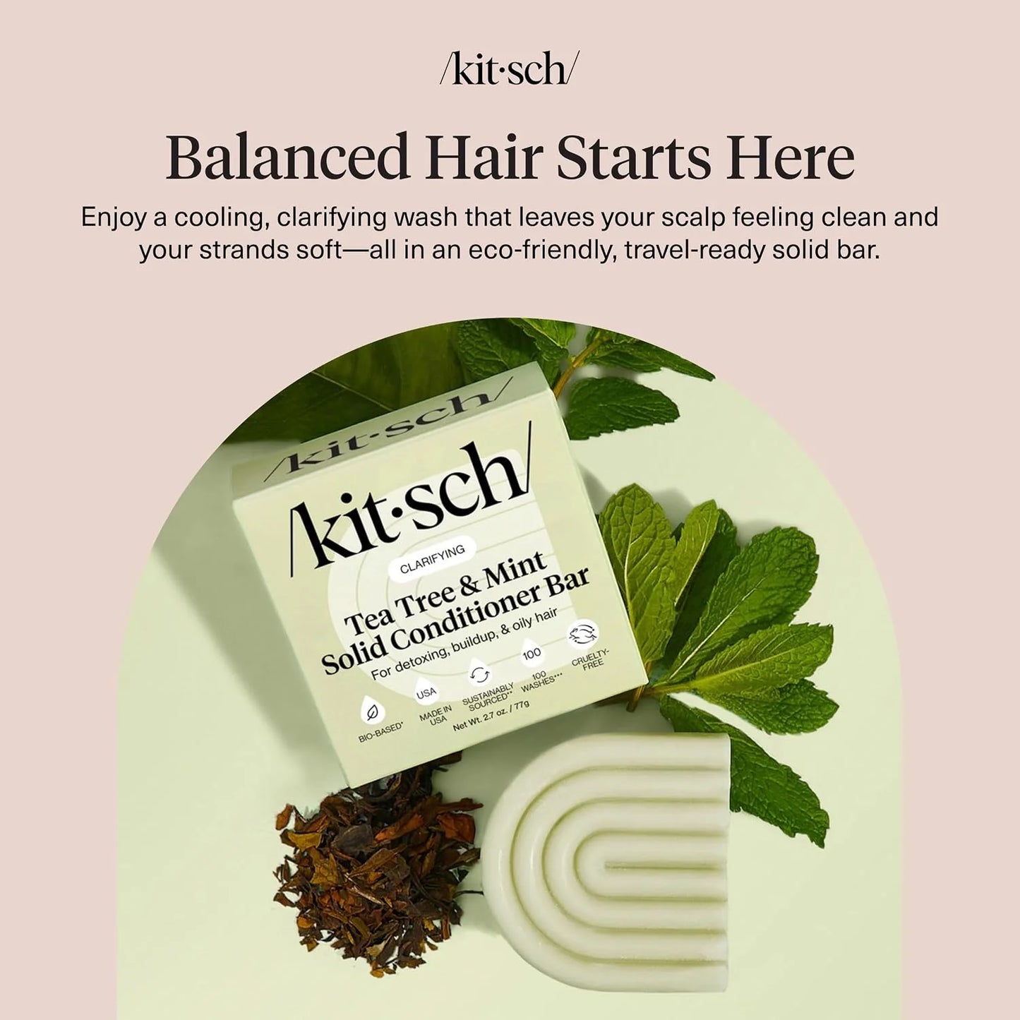 Kitsch Clarifying Tea Tree & Mint Conditioner Bar Soap - 3 oz