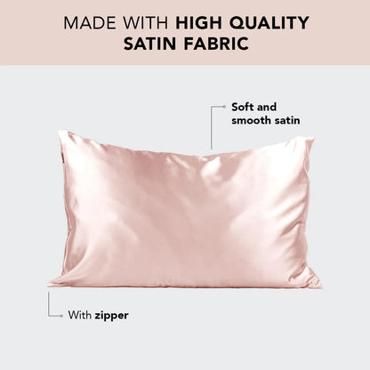 Kitsch Satin Pillowcase with Zipper - Standard Size, Haze Blue