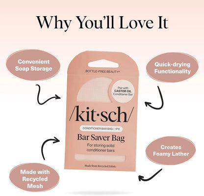 Kitsch Soap Saver Bag – Patented Mesh Bag Soap Holder with Tag Identifier