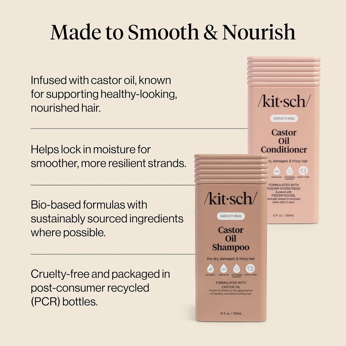 Kitsch Rice Water Shampoo and Conditioner Set for Hair Growth – Made in USA