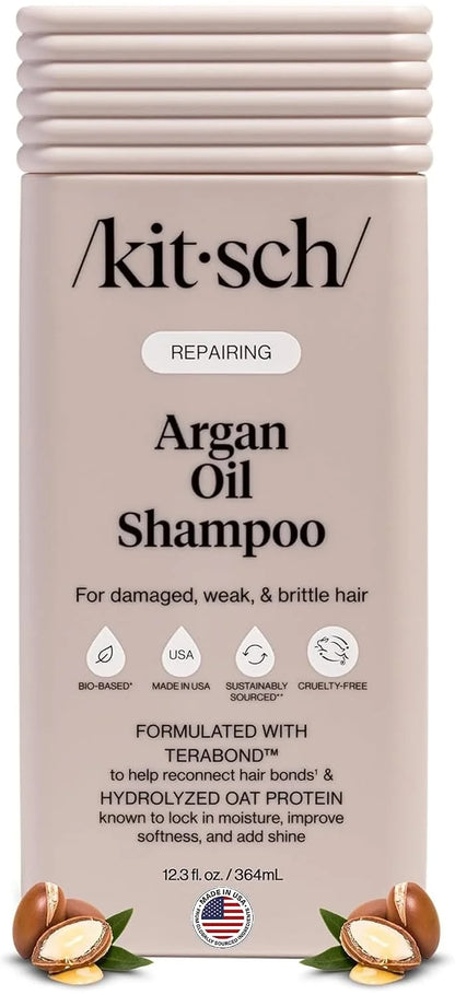Kitsch Argan Oil Shampoo for Hair Growth – Hydrating Hair Care – 12.3 oz