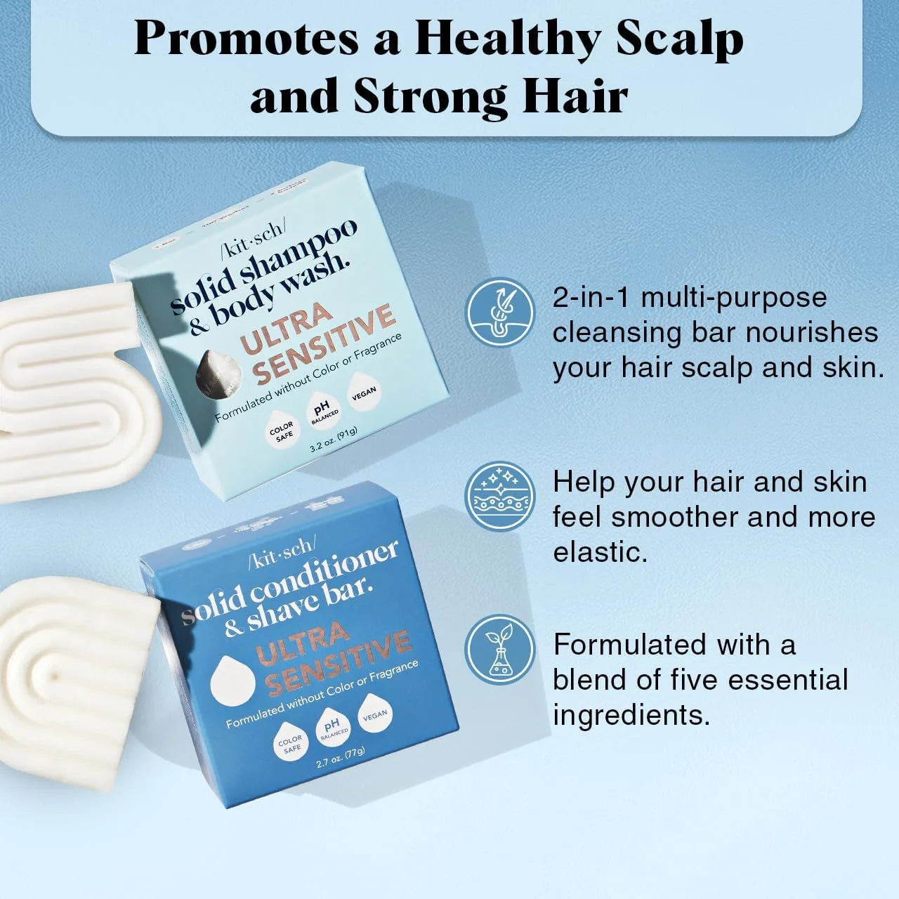 Kitsch Rosemary & Biotin Shampoo and Conditioner Set for Hair Growth