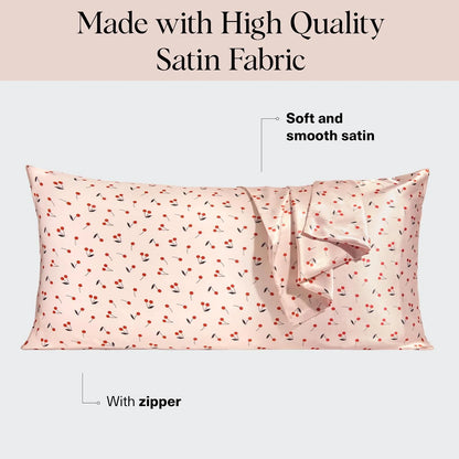 Kitsch Satin Pillowcase with Zipper - Standard Size, Haze Blue