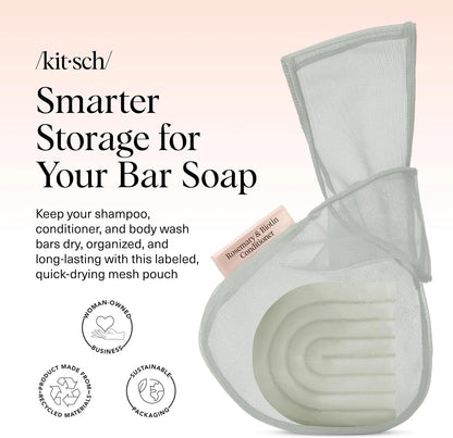 Kitsch Soap Saver Bag – Patented Mesh Bag Soap Holder with Tag Identifier