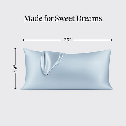 Kitsch Satin Pillowcase with Zipper - Standard Size, Haze Blue