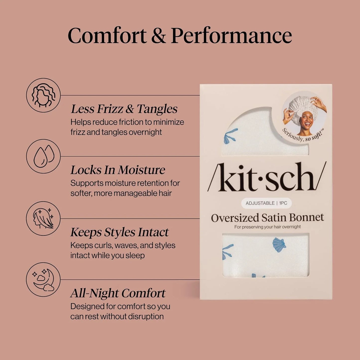 Kitsch XL Satin Bonnet for Sleeping - Aura