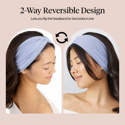 Kitsch Wide Headbands for Women Non Slip - Black and Camel, 2pcs