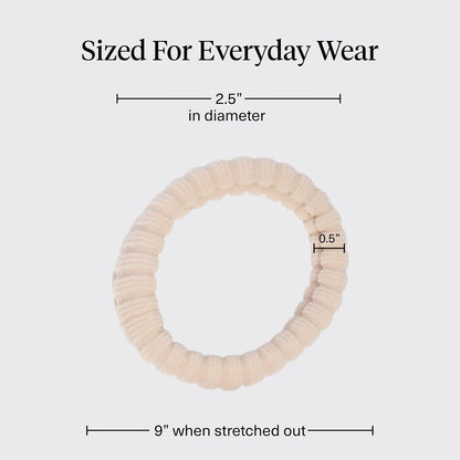 Kitsch Ribbed Hair Ties No Damage - Blush, 10pcs