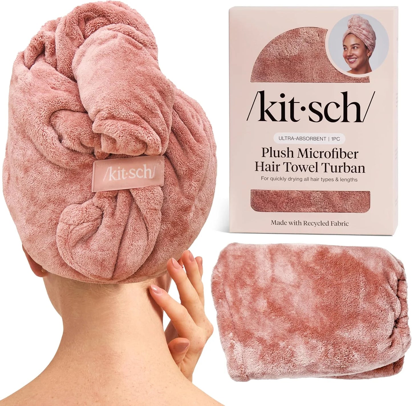 Kitsch XL Microfiber Hair Towel Wrap for Women
