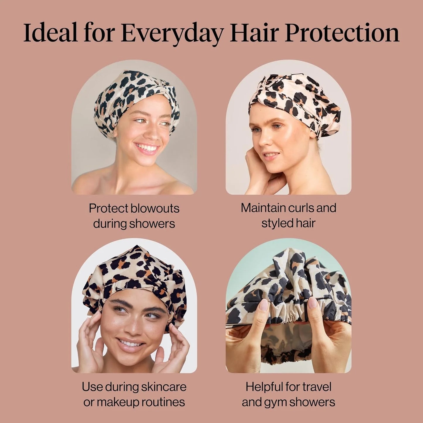 Kitsch Luxury Large Shower Cap for Women - Cherry Print