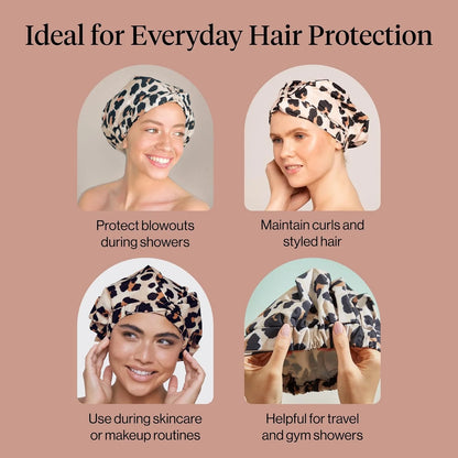Kitsch Luxury Large Shower Cap for Women - Cherry Print