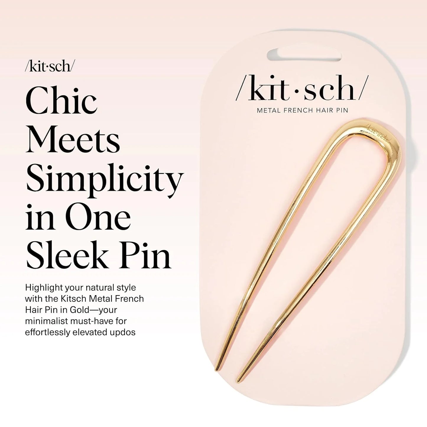 Kitsch Mini Metal French Hair Pin & Hair Clips for Women - Silver, Set of 3