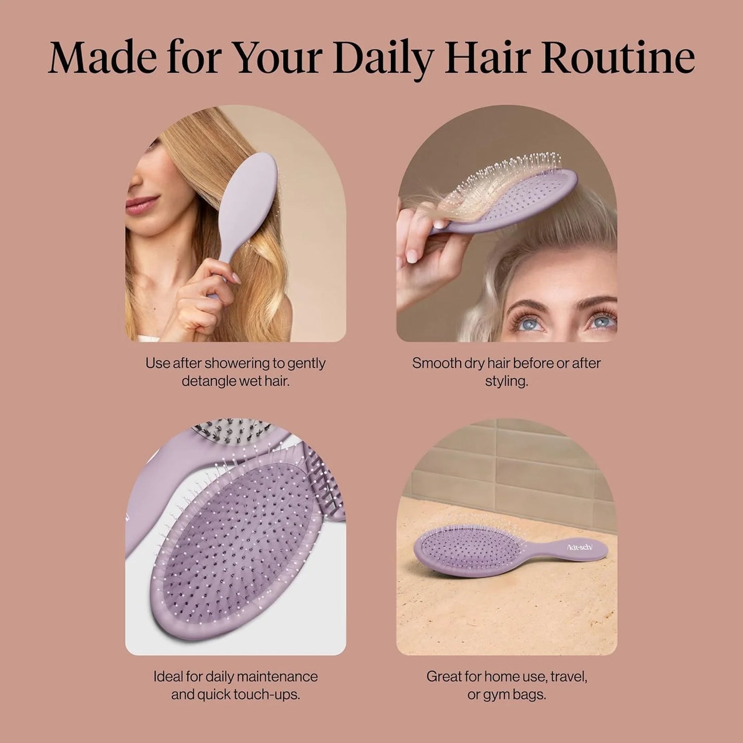 Kitsch Wet Dry Brush Detangler – Hair Brush for Women - Terracotta