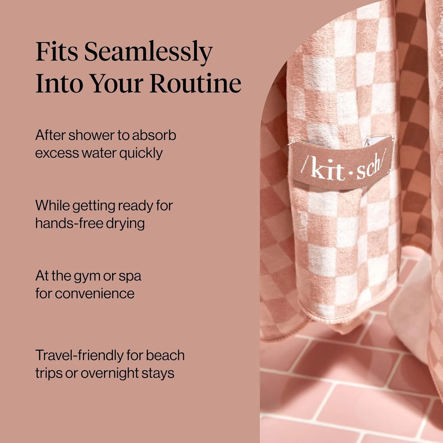 Kitsch XL Microfiber Hair Towel Wrap for Women