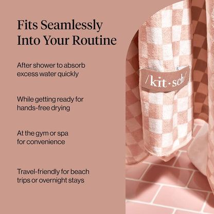 Kitsch XL Microfiber Hair Towel Wrap for Women