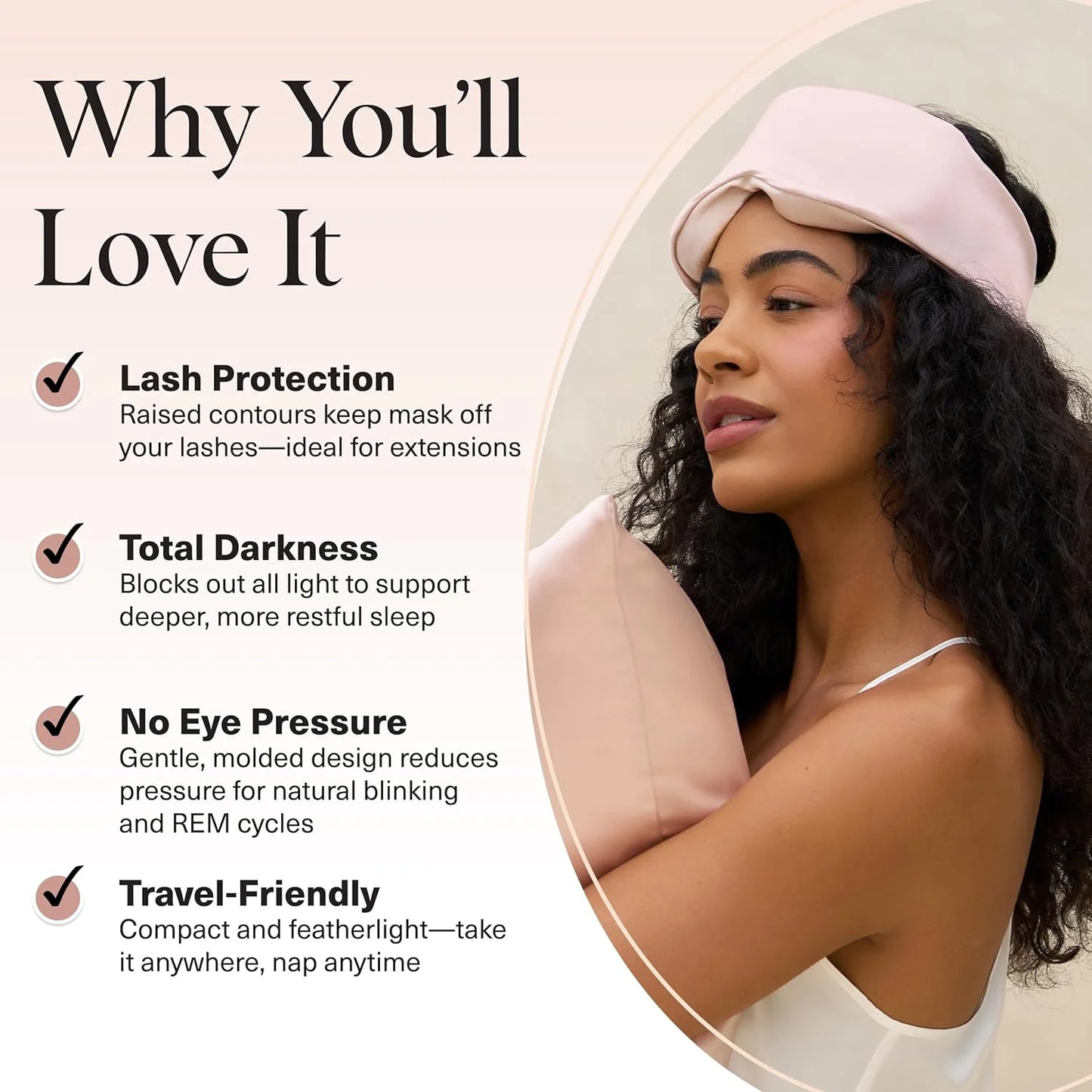 Kitsch Contour Satin Sleep Mask | Eye Masks for Sleep - Charcoal