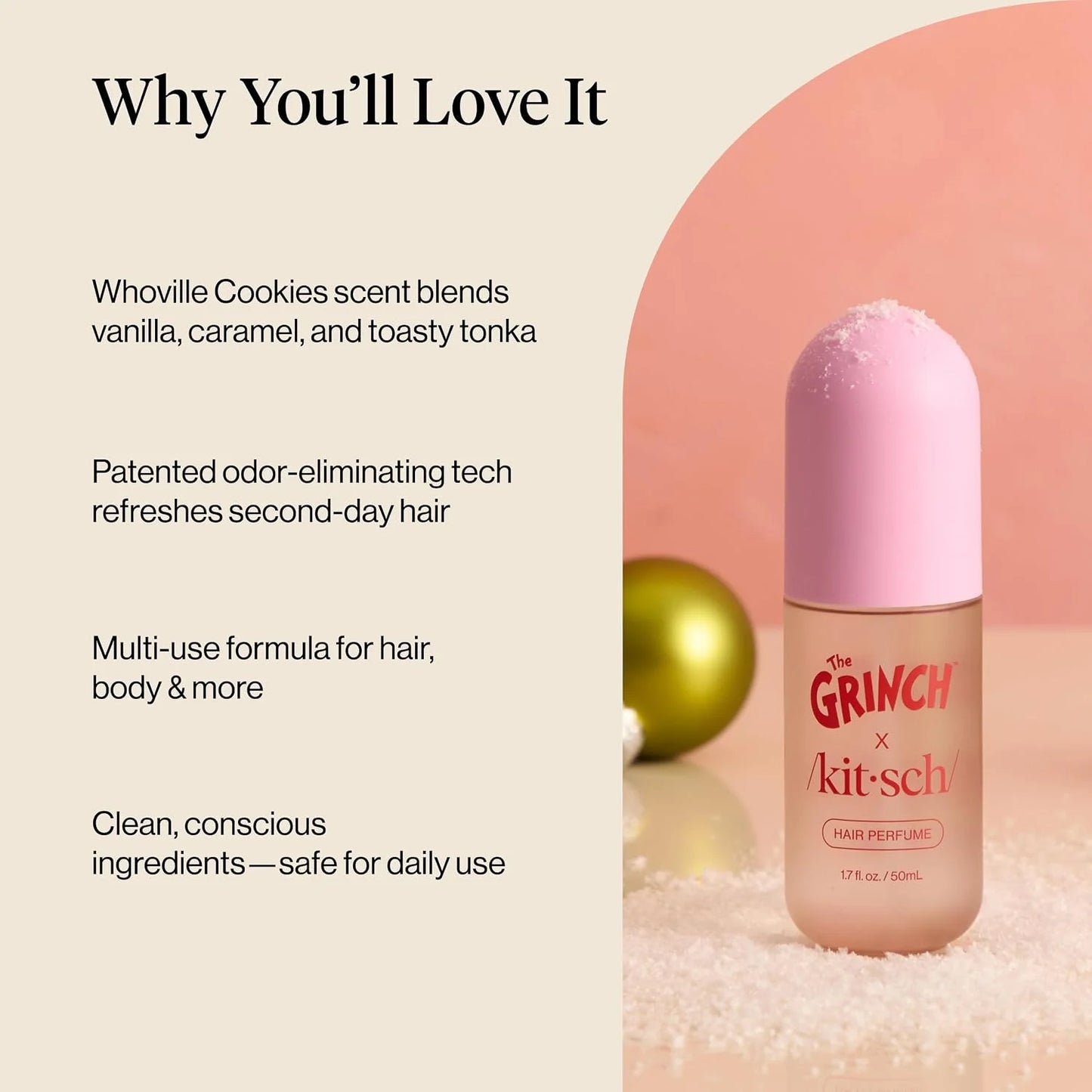 Kitsch Hair Perfume for Women – Hair Spray & Body Mist – Caramel Cream 50mL