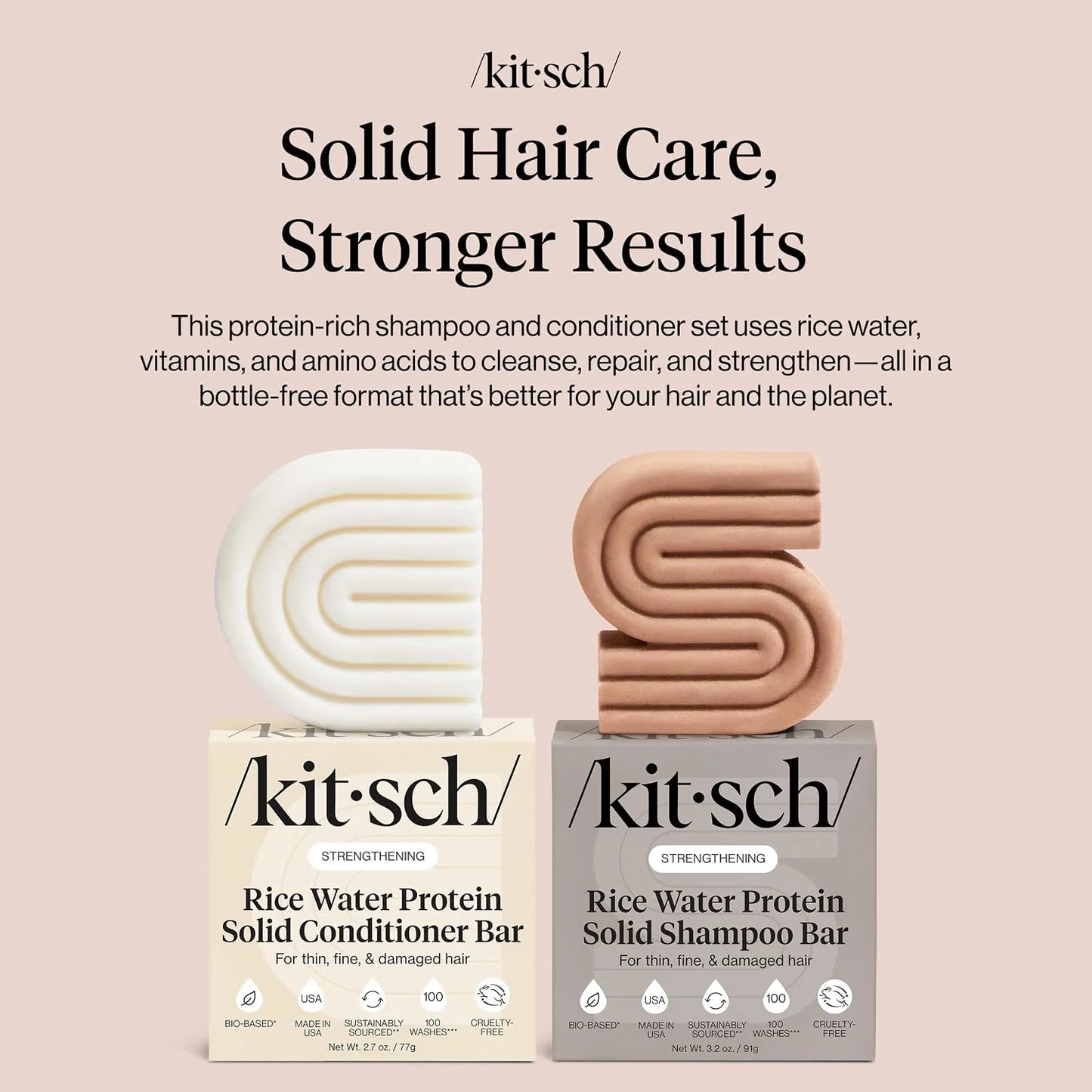 Kitsch Rosemary & Biotin Shampoo and Conditioner Set for Hair Growth
