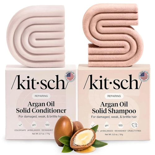 Kitsch Argan Oil Shampoo and Conditioner Set - Made in USA, 2 pcs