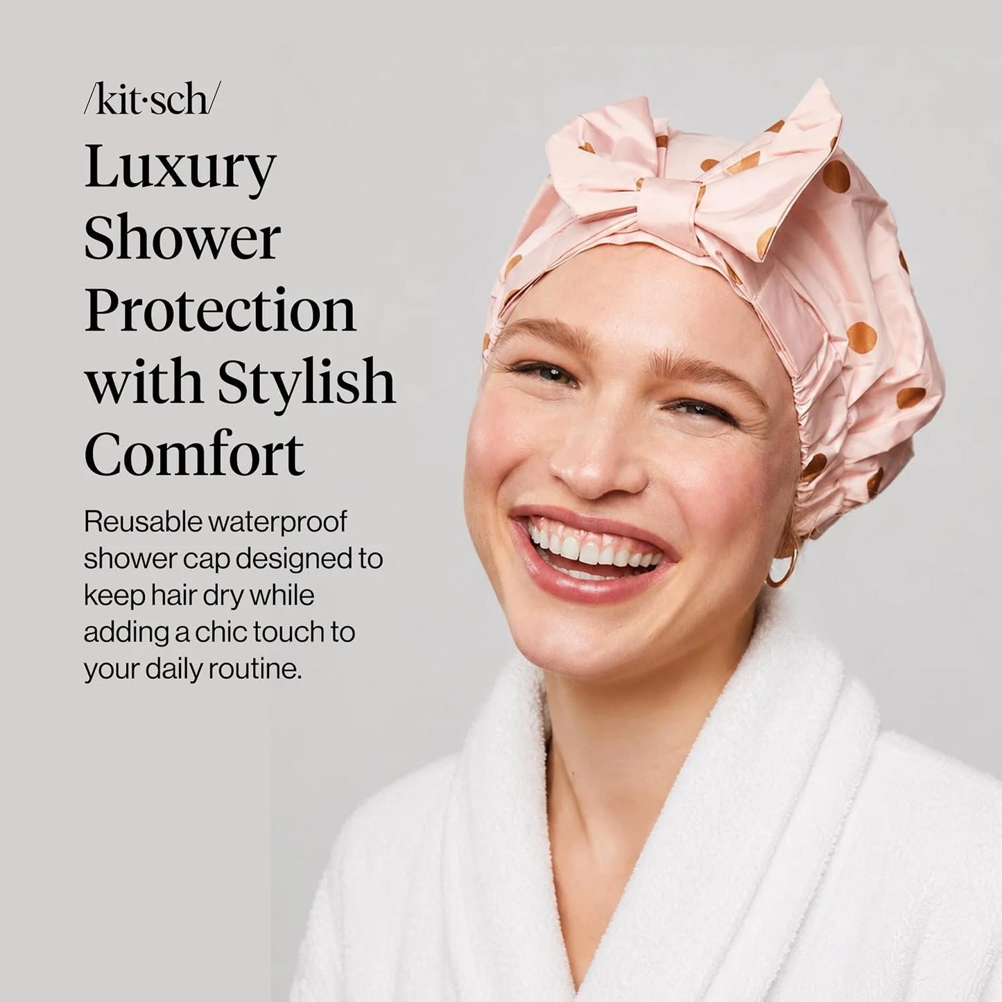 Kitsch Luxury Large Shower Cap for Women - Cherry Print