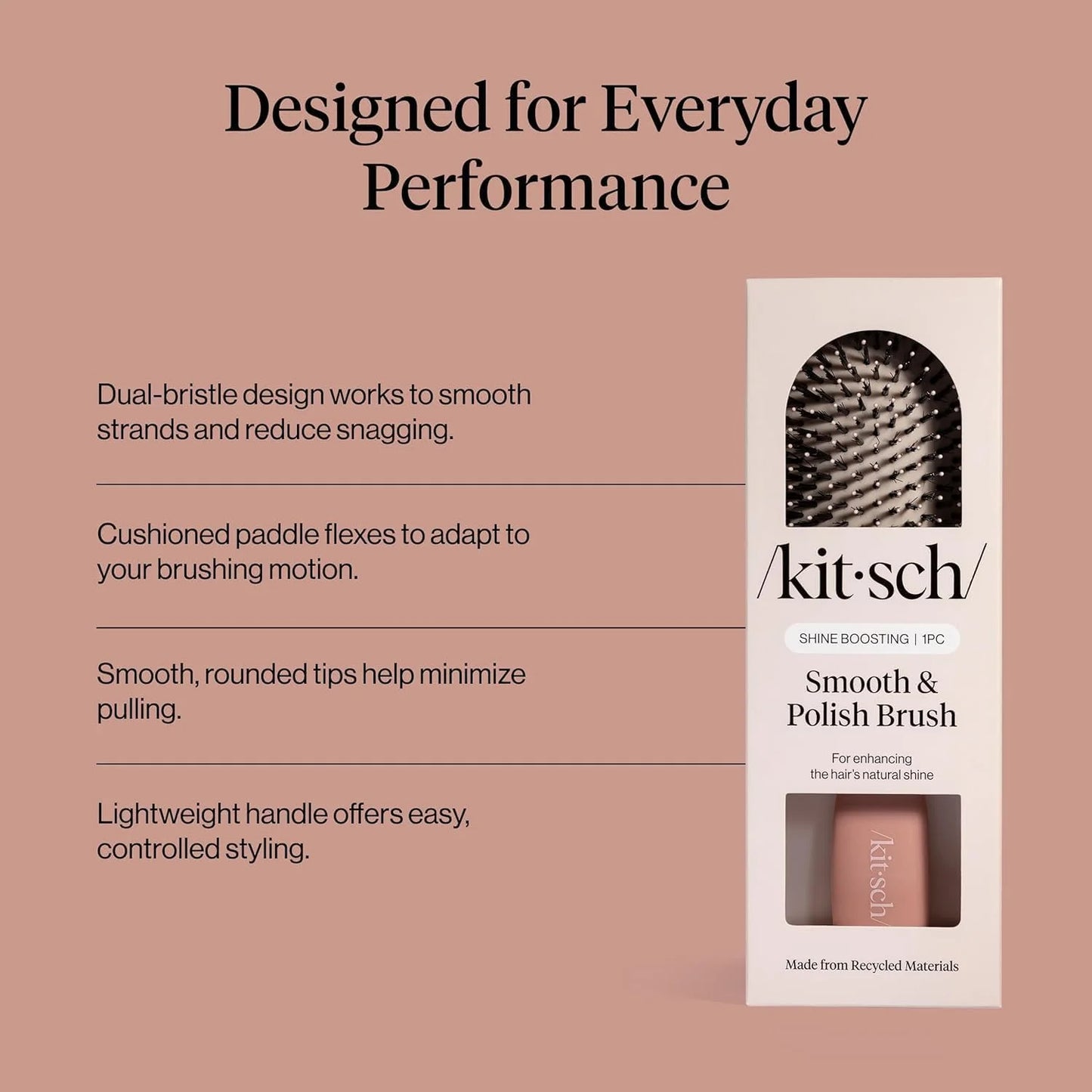Kitsch Smooth & Polish Hair Brushes For Women and Men - Terracotta