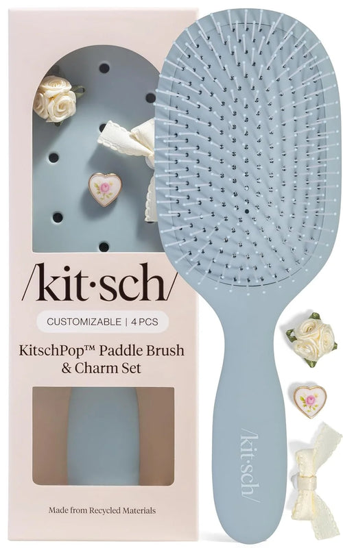 KitschPop™ Paddle Brush | Hair Brushes for Women – Haze Blue