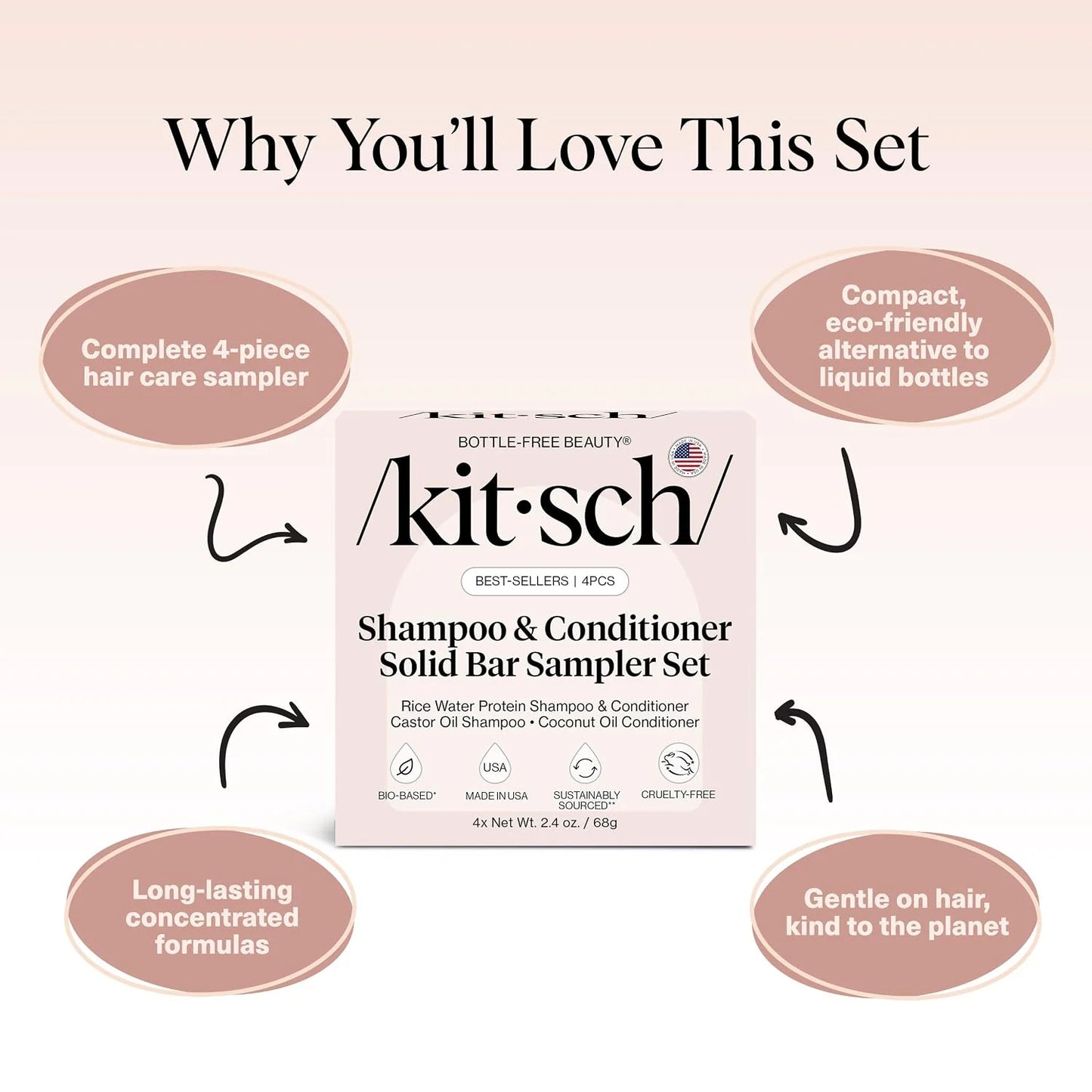 Kitsch Rosemary & Biotin Shampoo and Conditioner Set for Hair Growth
