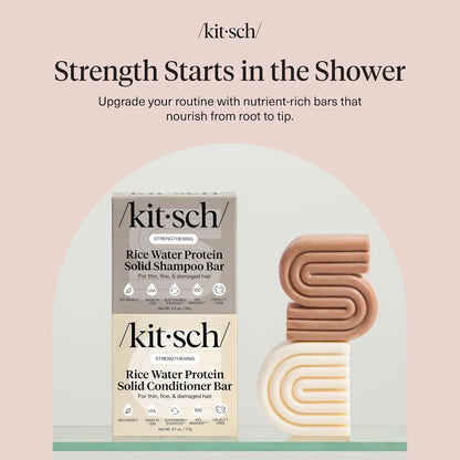 Kitsch Rice Water Solid Shampoo and Conditioner Set for Hair Growth – 2 pcs