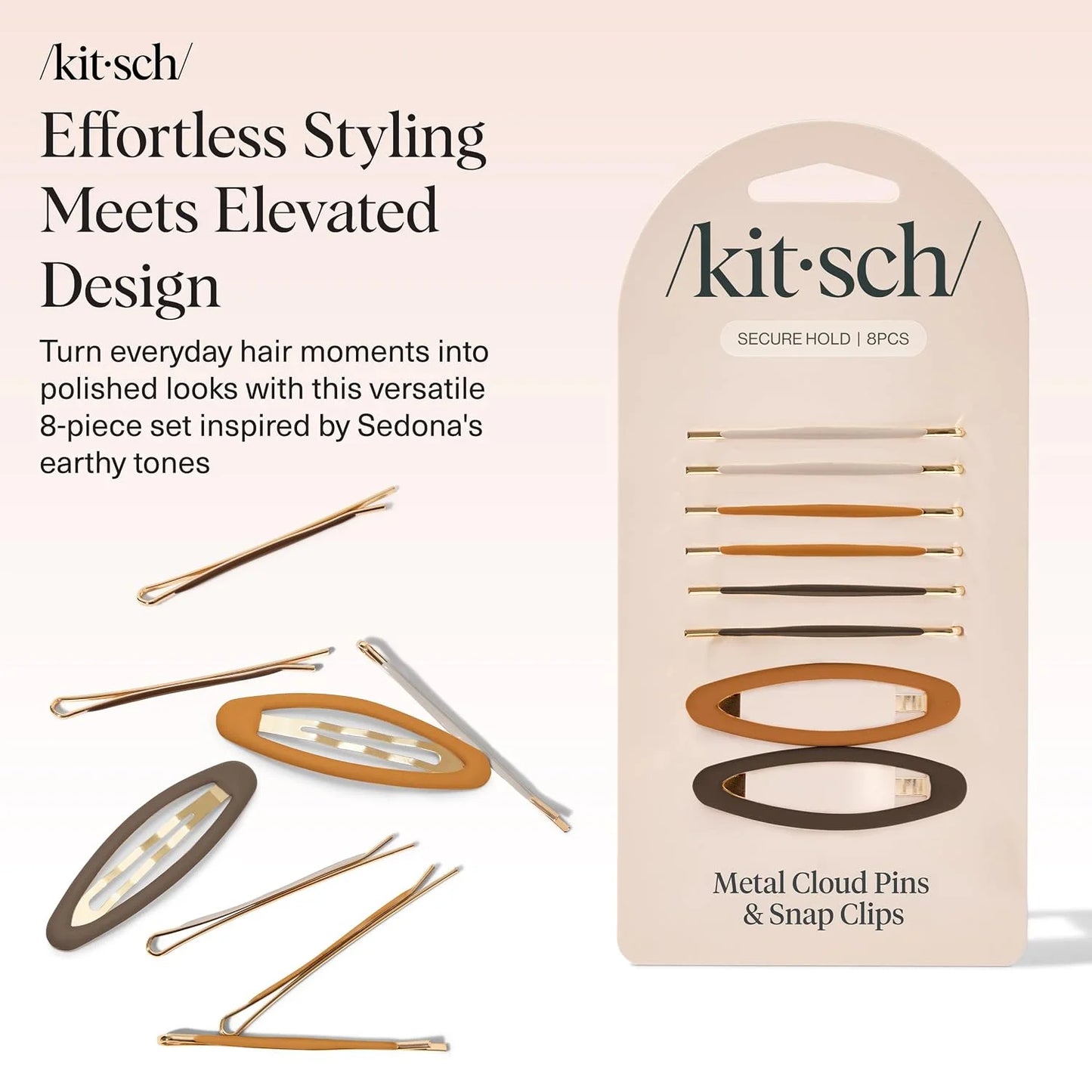 Kitsch Spiral Bobby Pins - Hair Accessories For Women - Brown, 3pcs