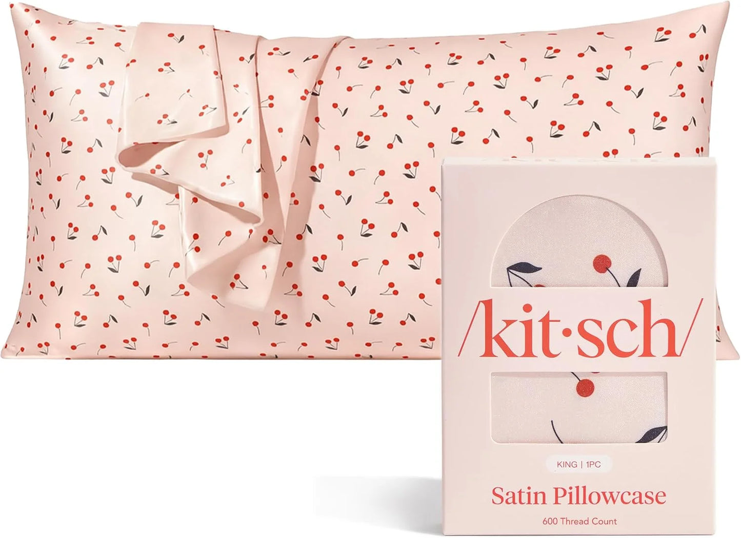 Kitsch Satin Pillowcase with Zipper - Standard Size, Haze Blue