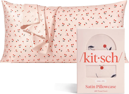 Kitsch Satin Pillowcase with Zipper - Standard Size, Haze Blue